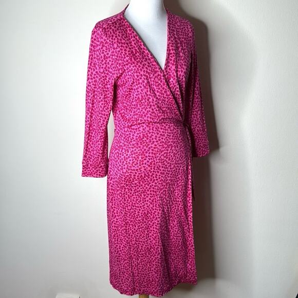 Diane von Furstenberg Pink Silk New Julian Two Wrap Dress - Picture 3 of 7